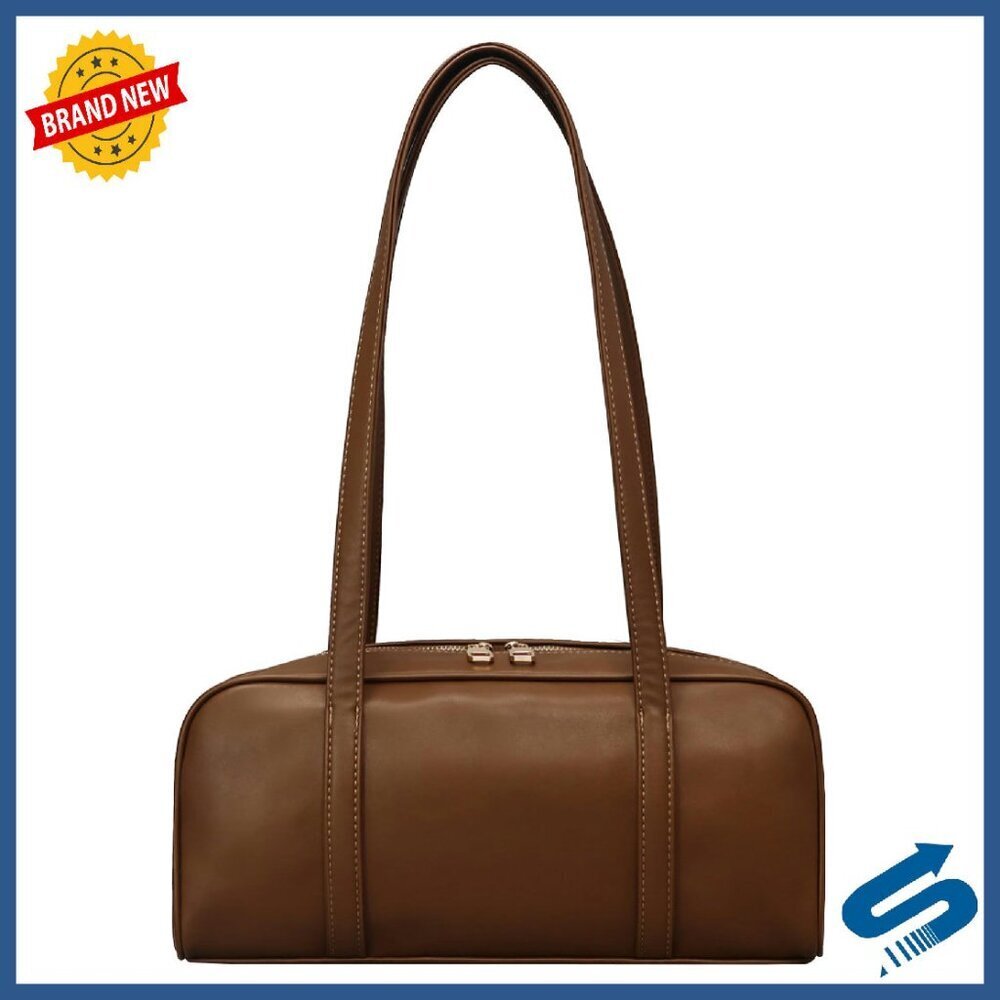Vegan Leather Swing Zip Shoulder Bag Small Handbag with Zipper